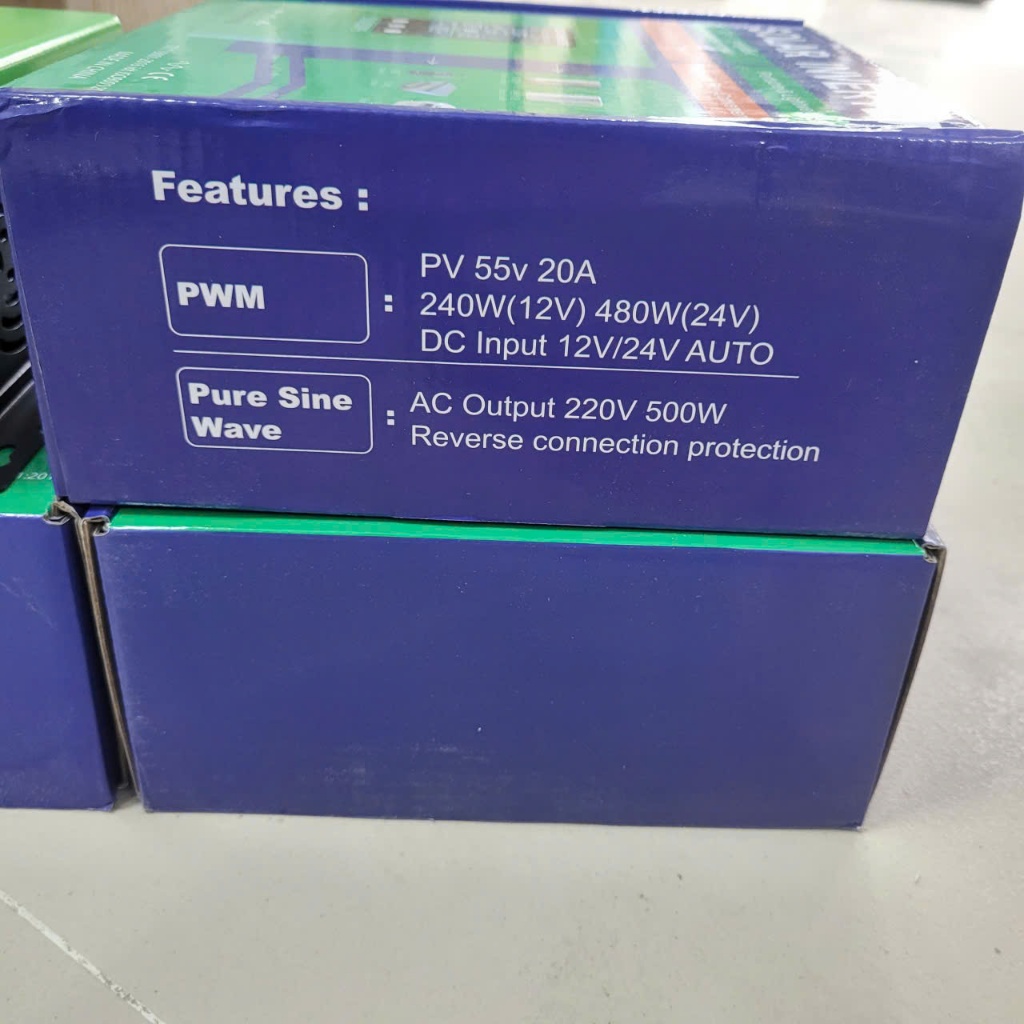 Inverter Năng Lượng Mặt Trời Sin Chuẩn 500W SV24500PS – PWM 20A – 12V/24V Auto – 220V