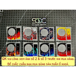 Tem Sticker Nhựa Nổi Phản Quang 3M, Dán Ổ Khoá SMARTKEY H.o-n.d-a V2, 8 Mẫu Lửa 2025 |SGDC - 1 Bộ|