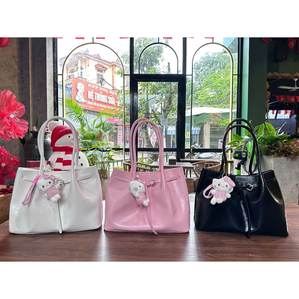 Túi xách công sở tote size 35cm TẶNG KÈM GẤU đeo vai siêu xinh phong cách basic