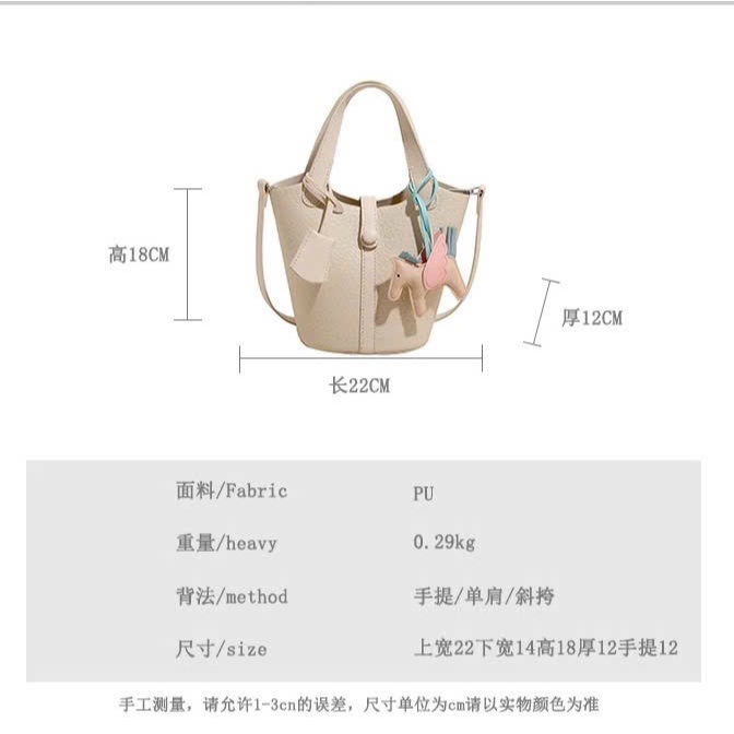 Túi xách nữ kiểu dáng chậu TẶNG CHARM NGỰA + LÕI VÍ cầm tay đeo chéo siêu xinh hottrend