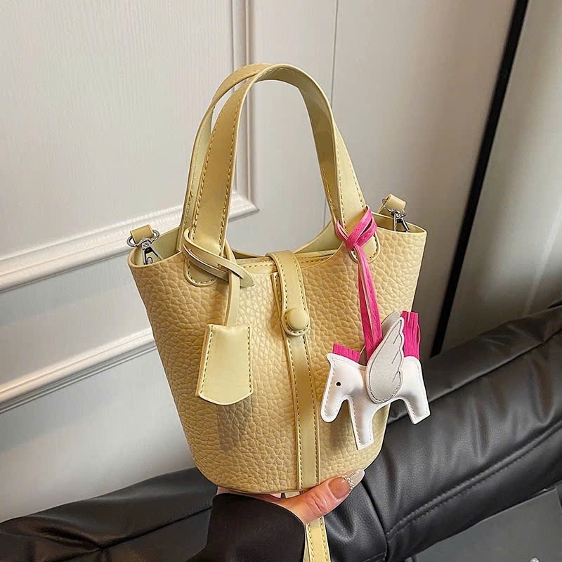 Túi xách nữ kiểu dáng chậu TẶNG CHARM NGỰA + LÕI VÍ cầm tay đeo chéo siêu xinh hottrend