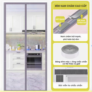 Rèm lưới chống muỗi cửa chính có nam châm, Rèm dán tường chống muỗi và côn trùng Happykids
