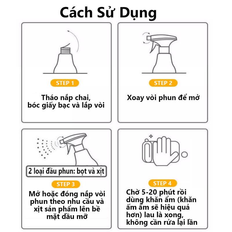 Tẩy dầu mỡ nhà bếp AYAN 500ml tẩy xoong nồi hút mùi bếp gas bếp từ đáy xoong đáy chảo】