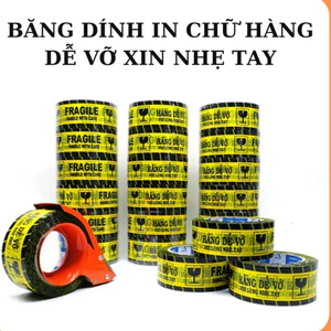 Băng dính in chữ hàng dễ vỡ xin nhẹ tay,băng keo hàng dễ vỡ,băng dính in hàng dễ vỡ,băng dính logo in chữ,băng dính cảnh