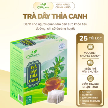 Trà Dây Thìa Canh Hương Xuân, trà thảo dược thiên nhiên, 1 hộp 25 túi lọc