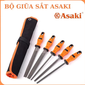 Bộ giũa sắt Asaki AK-3766,bộ dũa sắt Asaki AK-3767 5 chi tiết và 8 chi tiết,dũa mài kim loại,bộ dũa thô,bộ dũa mài