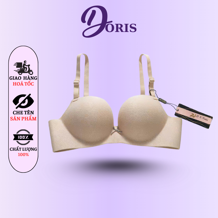 Áo Ngực Đúc Su Không Gọng Mút Bàn Tay Êm Ái Đệm 3cm Phối Nơ DORIS U68