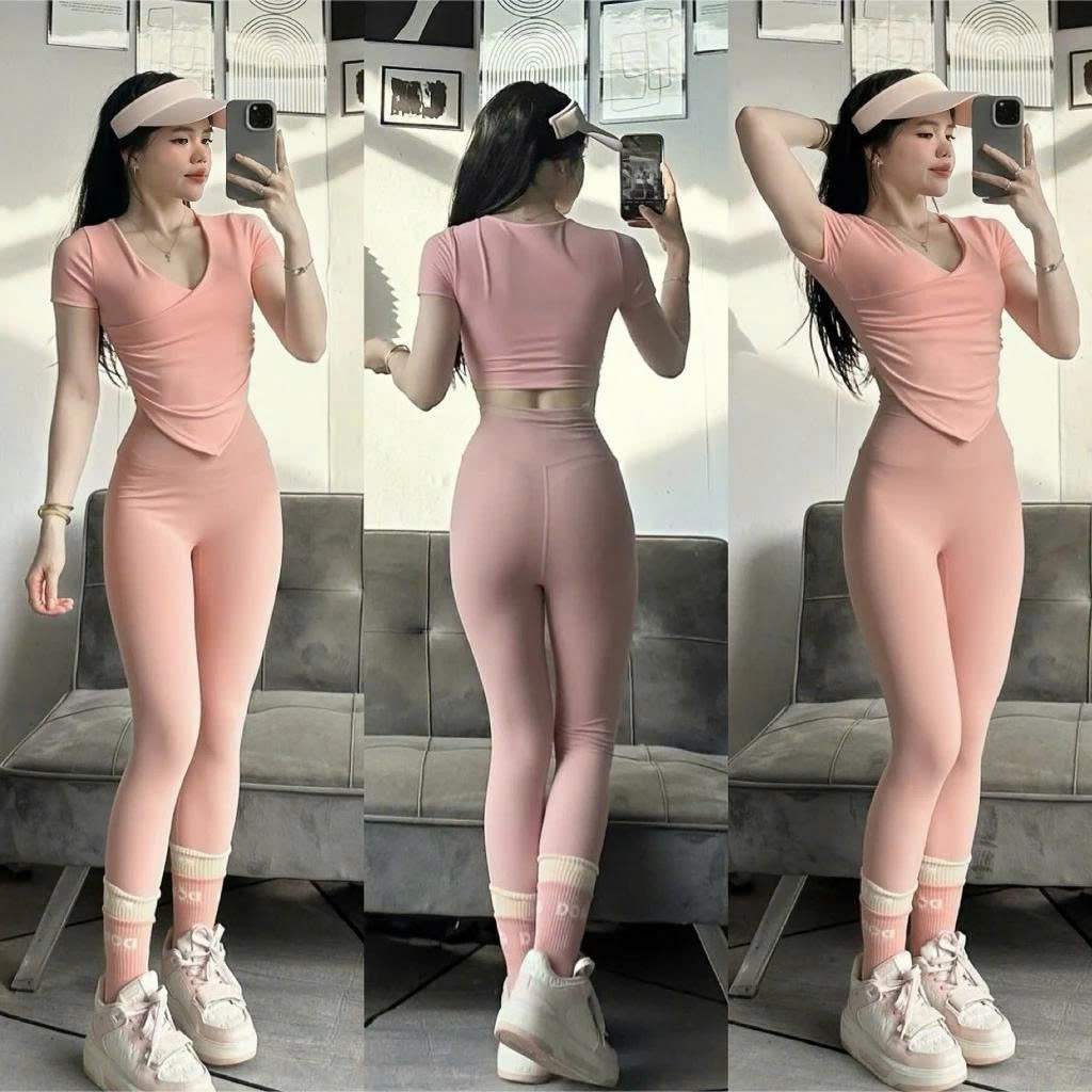 Áo Thể Thao CỔ V Kèm Mút Cố Định Tập Gym-Yoga-Aerobic HOTHISPORT