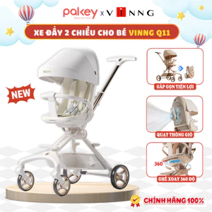 Xe Đẩy Cho Bé Gấp Gọn Vinng Q11, Xe Đẩy Cao Cấp Ghế Ngồi Xoay 360 Độ Với 3 Tư Thế Nằm, Ngả, Ngồi Cho Bé