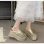 Dép xăng đan nữ mới, đế dày, khoét rỗng, tăng chiều cao (5-6cm)