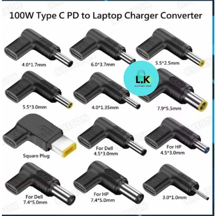 [NEW] Đầu chuyển đổi sạc PD 100W 65W 20V USB Type C sang cổng DC Slim laptop thiết bị di động Sạc Laptop Đa Năng NTL