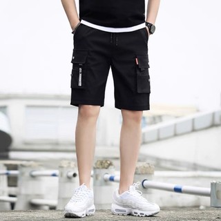 [ FREESHIP + VIDEO ẢNH THẬT ]  quần đùi nam kaki túi hôp, short vải đen nữ túi to lưng thun k1