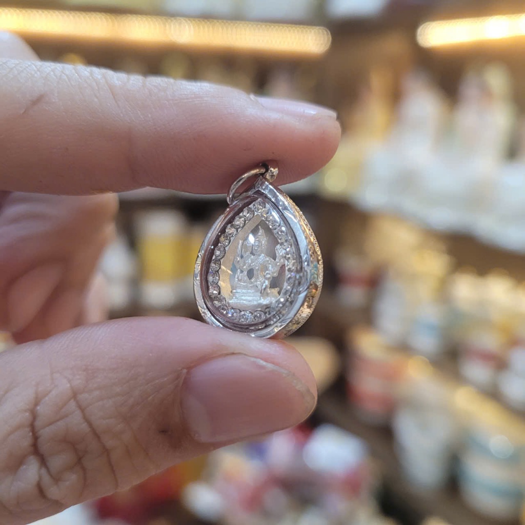Mặt Dây Chuyền Bạc Đính Đá Giọt Nước 1.7cm Thiết Kế Nhỏ Gọn Sang Trọng