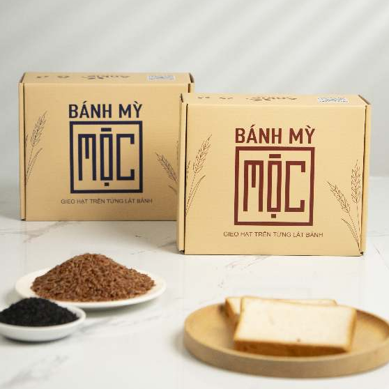 Bánh mỳ mộc sandwich gạo lứt, mè đen ăn kiêng ANKIE HEALTHY FOOD - Gói 55g/ Hộp 6 Gói