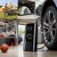 BƠM HƠI LỐP Ô TÔ CẦM TAY DÙNG PIN SẠC - Máy bơm lốp mini, màn hình điện tử, tự ngắt, bơm xe máy xe đạp