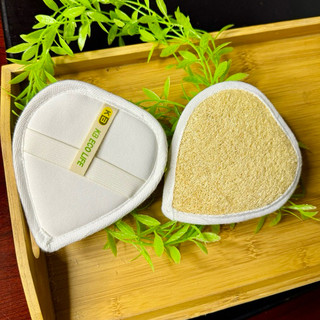 COMBO 2 BÔNG TẮM TRÁI TIM KB Ecolife xơ mướp tự nhiên an toàn và dưỡng ẩm cho da tẩy tế bào chết