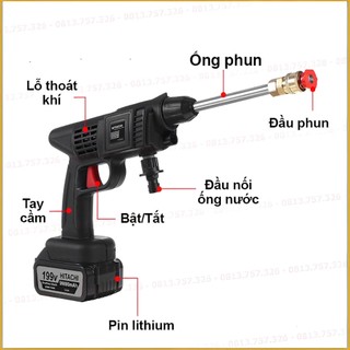 Máy Rửa Xe Cầm Tay 2PIN 199V Không Dây Thiết Kế Đa Năng Áp Lực Nước Mạnh Dễ Dàng Sử Dụng YATASMART