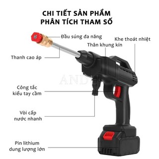 Máy Rửa Xe Cầm Tay 2PIN 199V Không Dây Thiết Kế Đa Năng Áp Lực Nước Mạnh Dễ Dàng Sử Dụng YATASMART