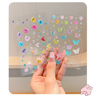 Sticker Trang Trí Đính Đá 3D Lấp Lánh, Hình Dáng Dễ Thương, Phù Hợp Dán Mặt Hoặc Cơ Thể, Tiện Lợi Khi Sử Dụng Và Tháo Gỡ