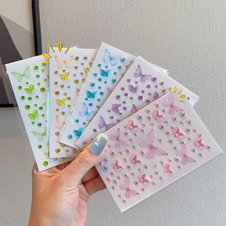 Sticker Trang Trí Đính Đá 3D Lấp Lánh, Hình Dáng Dễ Thương, Phù Hợp Dán Mặt Hoặc Cơ Thể, Tiện Lợi Khi Sử Dụng Và Tháo Gỡ