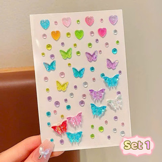 Hình Dán Sticker Đính Đá 3D Lấp Lánh Đa Dạng Kiểu Dáng Dễ Thương - Miếng Dán Trang Trí Mặt, Cơ Thể Dễ Dàng Tháo Lắp