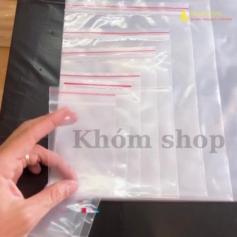 300g Túi Zipper Chỉ Đỏ  30 Kích Thước 4cm x 6cm Đến 30x40cm Chất Liệu PE Trong Không Mùi Không Độc Hại Chịu Nhiệt tốt