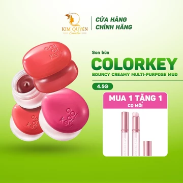 (TẶNG CỌ SON SILICON) SON BÙN DẠNG HŨ COLORKEY Bouncy Creamy Multi-Purpose Mud Đa Năng 4,5G