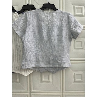 Áo kiểu nữ Linen tưng washed vạt chéo. JUNE LINEN #A37