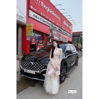 Váy ren xinh cổ viền ren phối lưới sang chảnh mặc siêu tôn dáng dành cho chị em mặc đi chơi hẹn hò - Baotrang.clothes