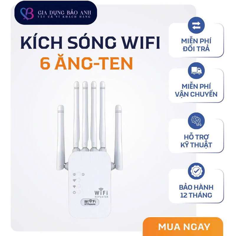 Bộ Kích Sóng Wifi 6 Râu 1200MBPS , Phát Sóng Xuyên Tường Cải Thiện Tốc Độ Mạng  - Siêu Sale