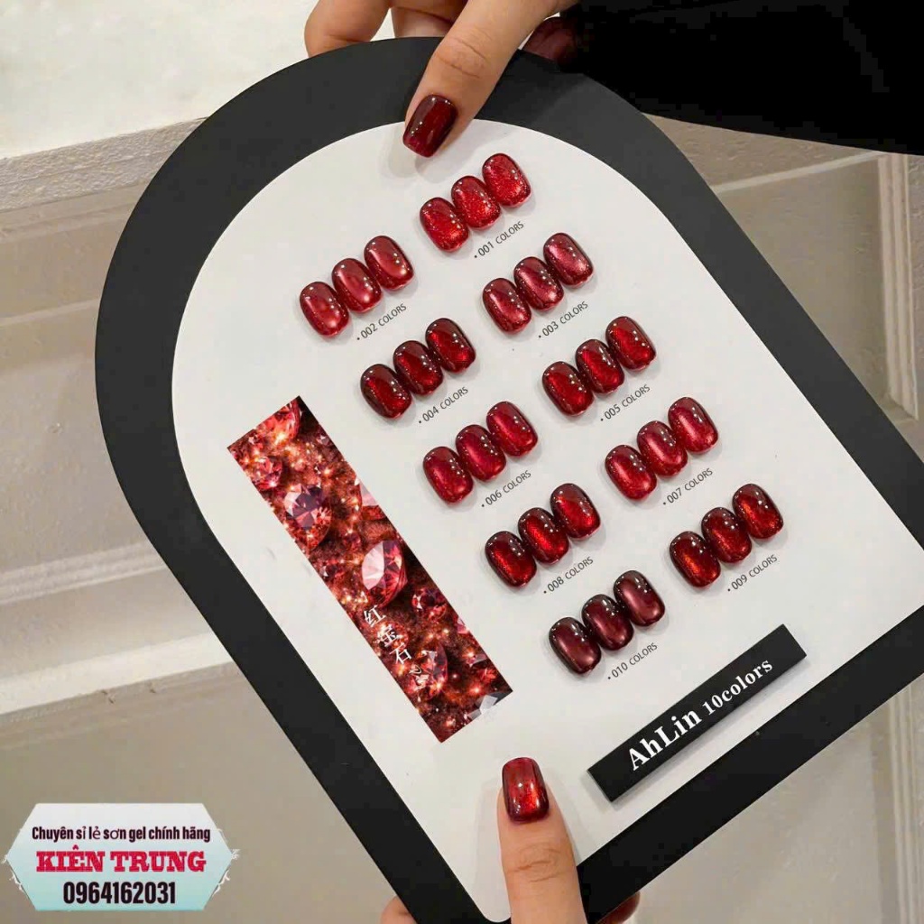 Set Sơn Gel Mắt Mèo 10 Màu AHLIN – Hiệu Ứng Ánh Sao Lấp Lánh, Lên Màu Chuẩn, Dành Cho Thợ Nail & Người Mới