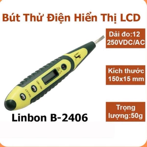 Bút Thử Điện Linbon B-2406 Hiển Thị LCD,bút thử điện xe máy ô tô, bút thử điện số Linbon B2406, bút thử điện đa năng