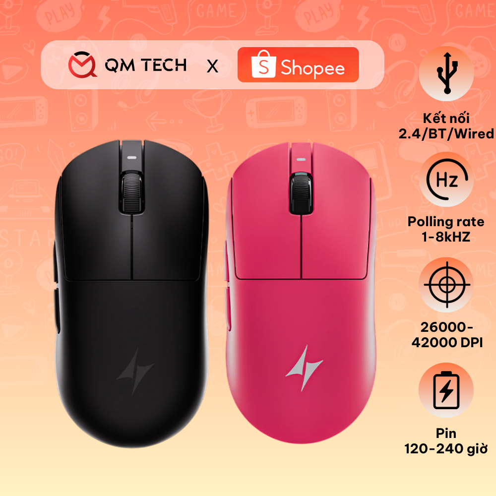 Chuột chơi game VXE ATK A9 | A9 SE | A9 UltraMax | A9 Ultimate | A9 Air Wireless hỗ trợ 8000Hz - QMTECH STORE | BigBuy360 - bigbuy360.vn