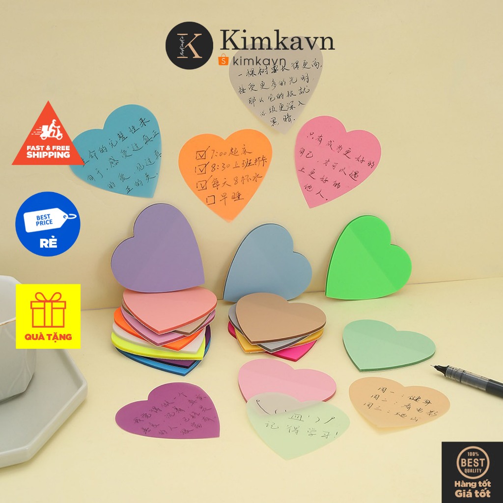 (740) Giấy Note, Giấy Ghi Chú Trái Tim Nhiều Màu | Shopee Việt Nam