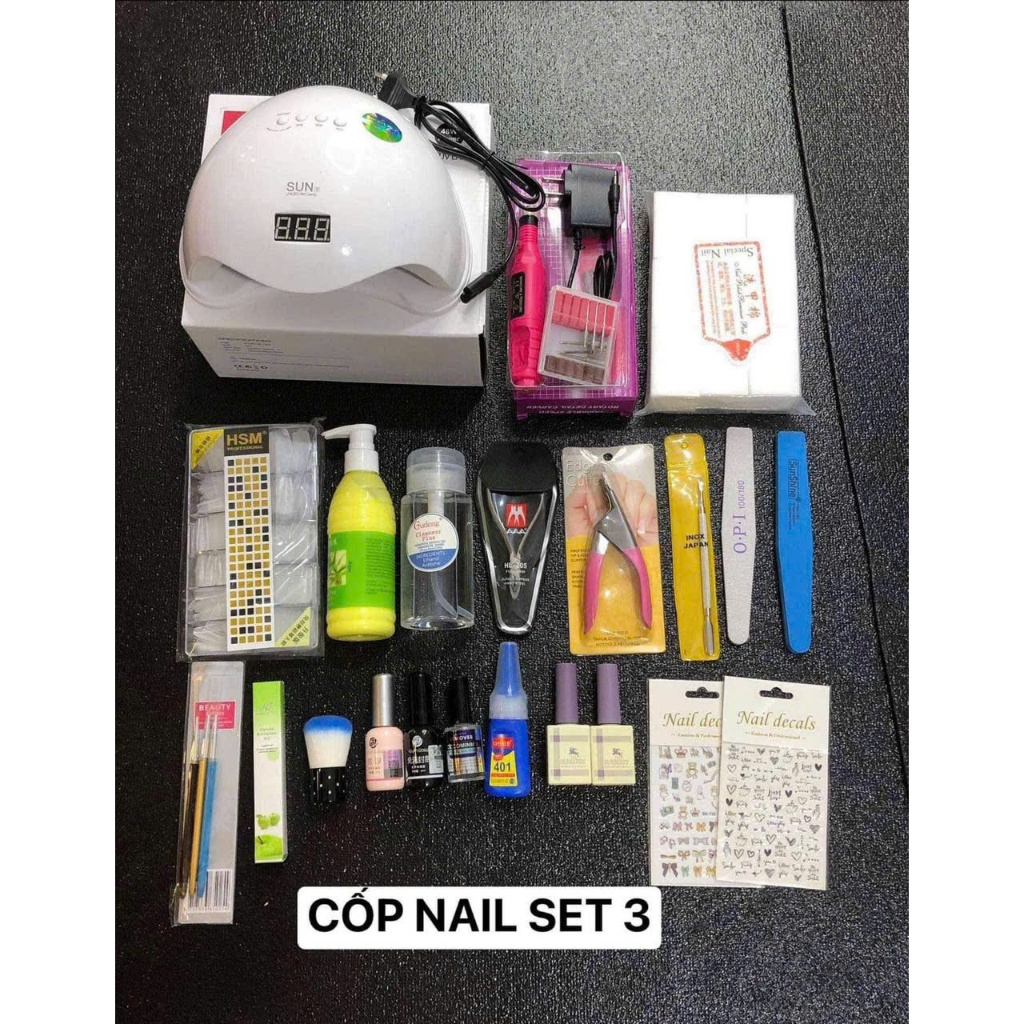 Combo Cốp Đồ Làm Nail Cơ Bản Cho Người Mới Học Nghề & Tự Làm Nail Tại Nhà – Đầy Đủ Dụng Cụ, Dễ Dùng, Tiết Kiệm