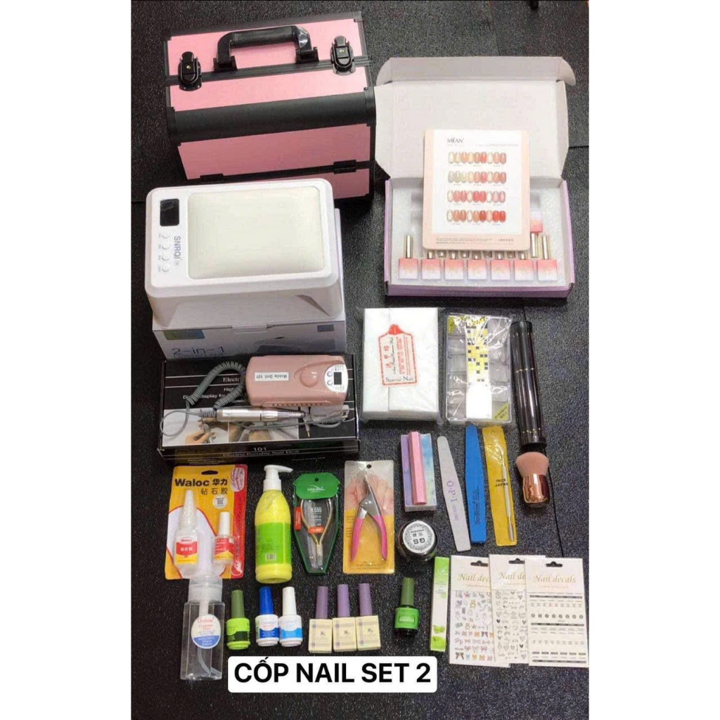 Combo Cốp Đồ Làm Nail Cơ Bản Cho Người Mới Học Nghề & Tự Làm Nail Tại Nhà – Đầy Đủ Dụng Cụ, Dễ Dùng, Tiết Kiệm