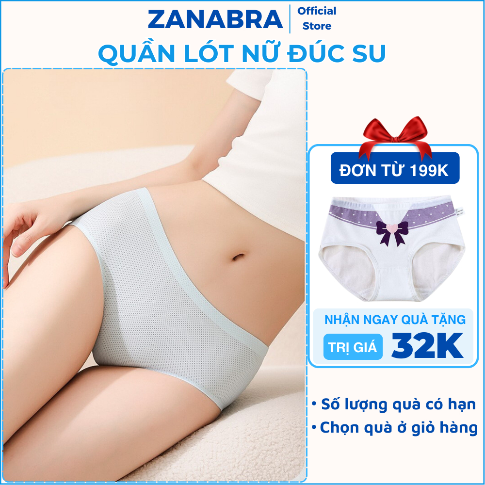 [Deal Shock] Quần Lót Nữ Đúc Su Thông Hơi Thoáng Mịn - Quần Chip Nữ Đáy Dán Khử Mùi Kháng Khuẩn ZANABRA L1139