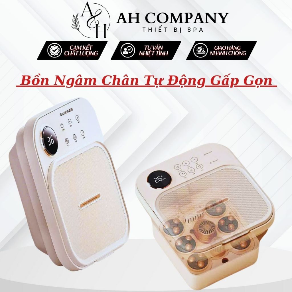 Bồn Ngâm Chân Tự Động Gấp Gọn Có Đèn Hồng Ngoại Có Vòi Phun Nước Con Lăn Massage Chân Chăm Sóc Sức Khỏe