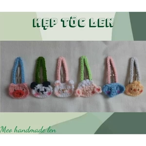 Kẹp tóc hình thú dễ thương, panda, heo, gà, voi, thỏ, cừu - handmade len - crochet