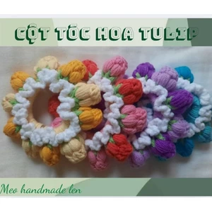 Cột tóc/buộc tóc hoa tulip - handmade len - crochet