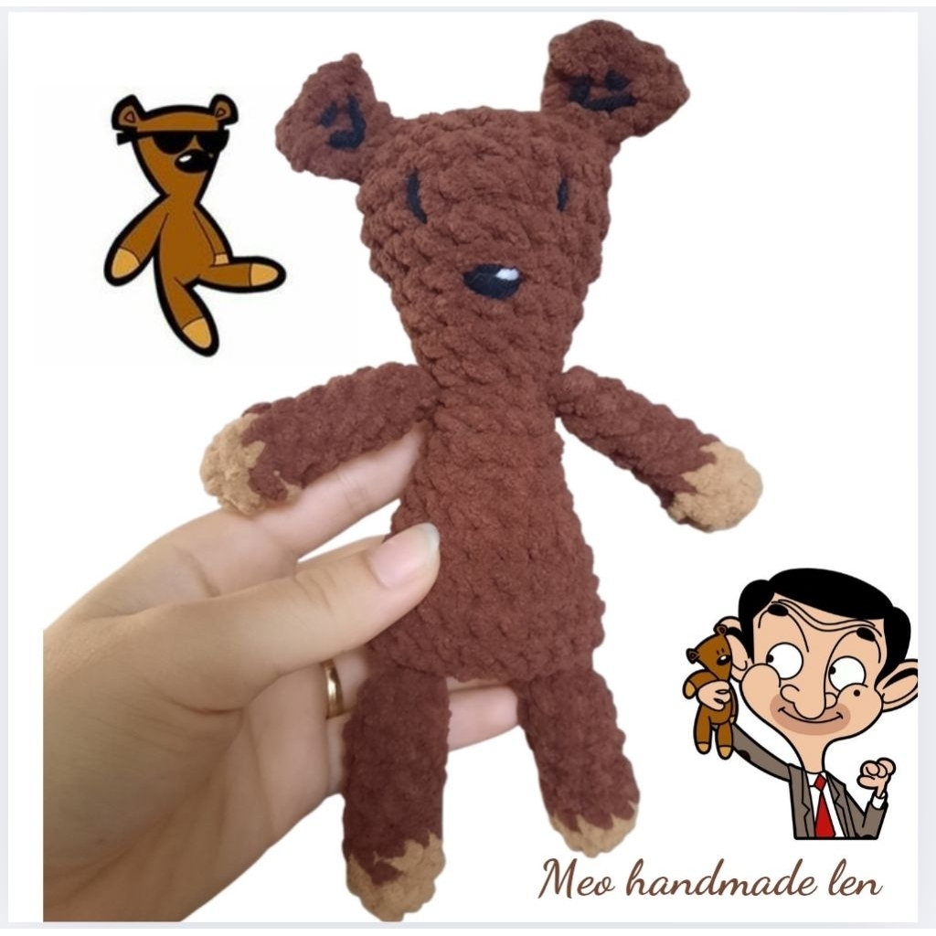 Gấu bông Mr.bean, teddy Mr.bean - handmade len - crochet - amigurumi