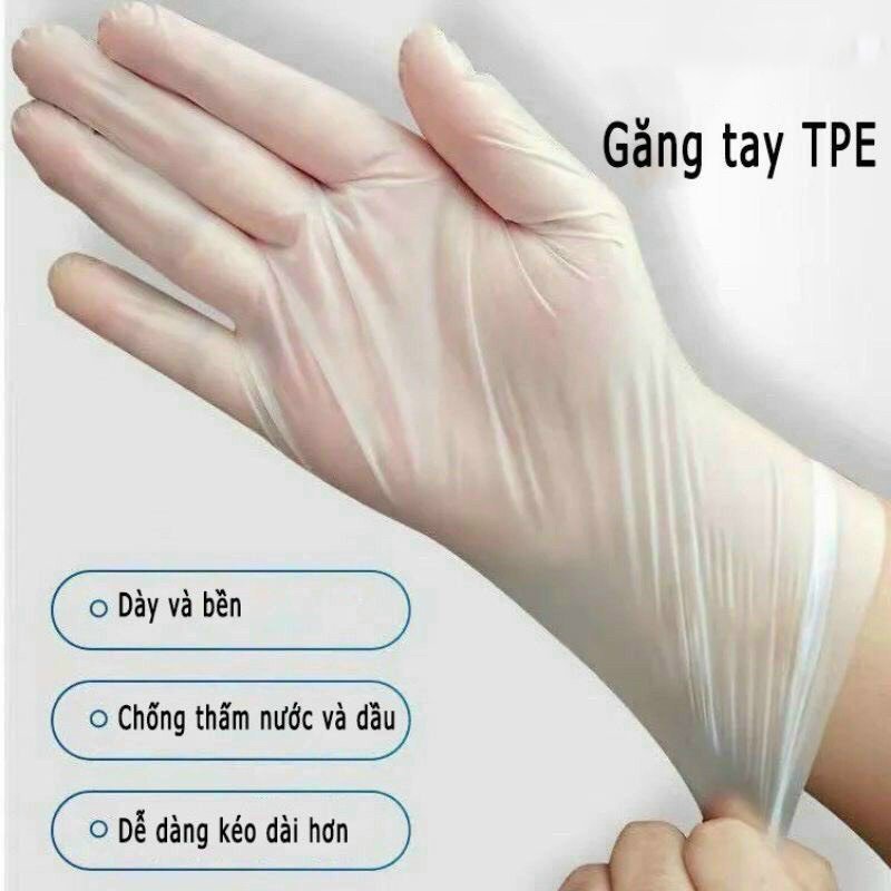 5 Hộp găng tay thực phẩm dùng 1 lần Victoria bay siêu dai, dày và bền dùng, găng tay TPE SH0043