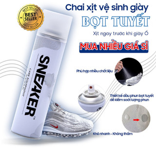 Chai xịt vệ sinh giày Duer Sneaker 300ml bọt tuyết, dung dịch giặt khô làm sạch giầy không cần dùng nước.