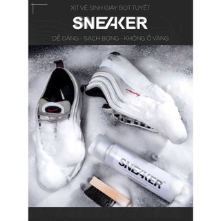 Chai xịt vệ sinh giày Duer Sneaker 300ml bọt tuyết, dung dịch giặt khô làm sạch giầy không cần dùng nước.