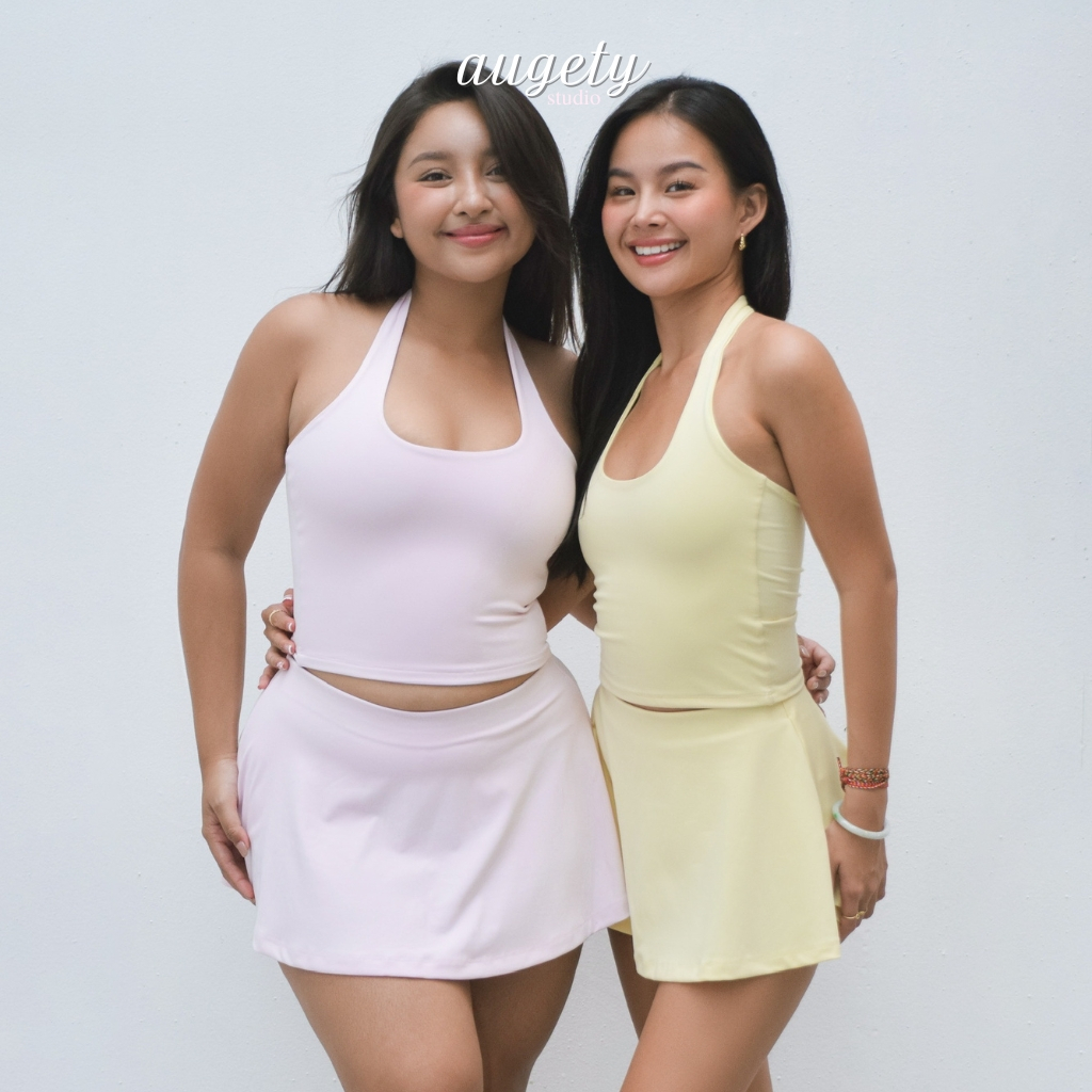Áo Croptop Dây Choàng Cổ Kiểu Yếm Ôm Hở Lưng Augety Studio BELLE HALTER Top