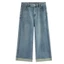 105cm Quần Jeans Nữ, Quần Bò Nữ Ống Suông Thêu viền Lưng Cao Co giãn Tôn Dáng
