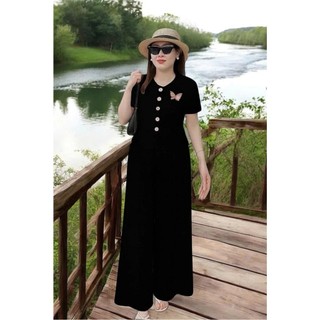 Bộ Đồ Trung Niên Nữ ÁoTay Ngắn Phối Họa Tiết, Quần Ống Suông Thô Đũi Mát In Họa Tiết Thêu Tỉ Mỉ- Anh Thư Shop (AT17)