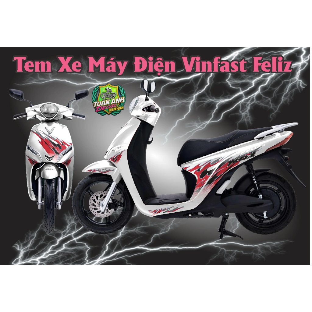 TEM XE FELIZ . TEM XE MÁY ĐIỆN FELIZ FIRE XE TRẮNG | Shopee Việt Nam