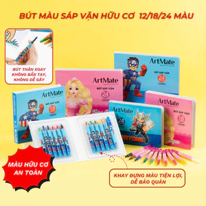 Bút Màu Sáp Vặn CLASSMATE Màu Hữu Cơ Mịn Tô Đậm Không Dễ Gãy, Không Lem Ra Tay AM-TC01/2/3-SK