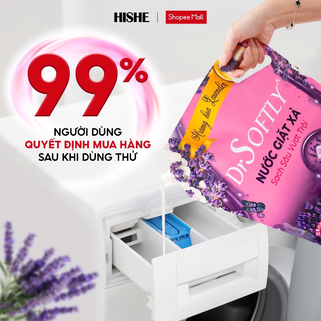 [ 7,2KG] Nước giăt xả Drsoftly 5in1 SẠCH SÂU X4, BẢO VỆ VẢI, Lưu hương ĐẾN 72H